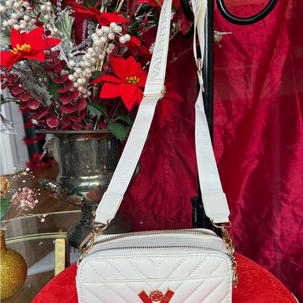Valentino Cream Quilted Crossbody Bag